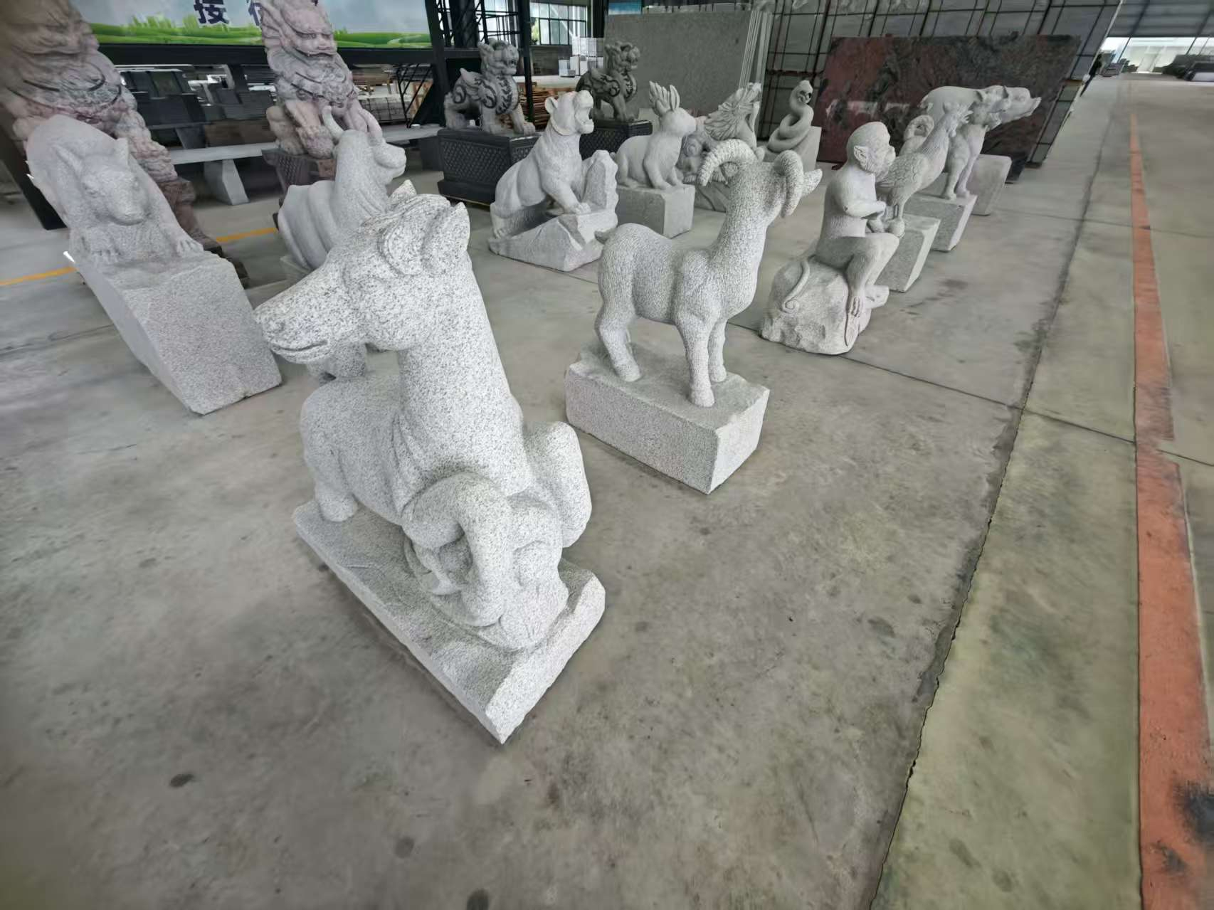 嘉兴芝麻白雕刻 十二生肖 异形雕刻