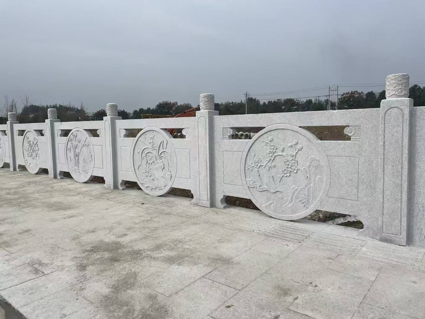 嘉兴芝麻白河道栏杆 石材栏杆